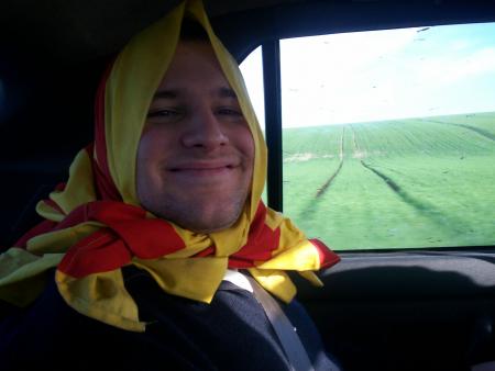 Moi avec le drapeau Catalan