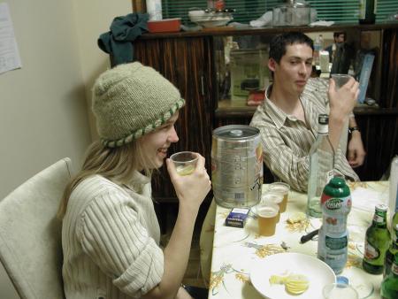 Hélène avec le bonnet à Manu